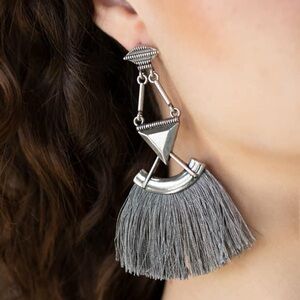 Puma Prowl Silver & Gray Post Earrings